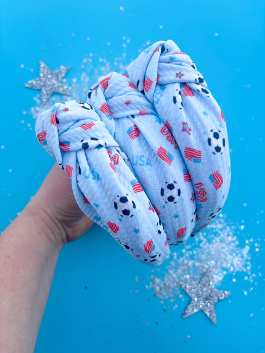 USA World Cup FIFA Soccer Knotted Headband Girls & Women