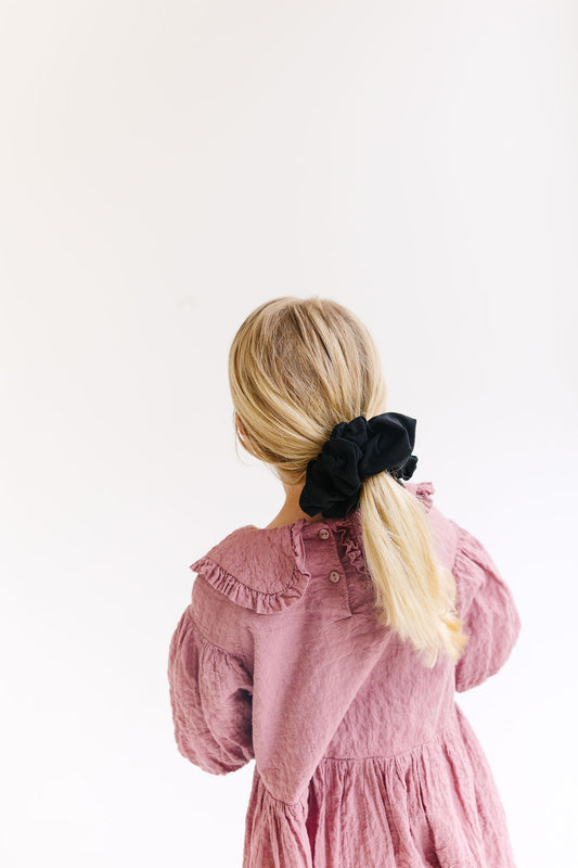 Black Solid Oversized Scrunchy