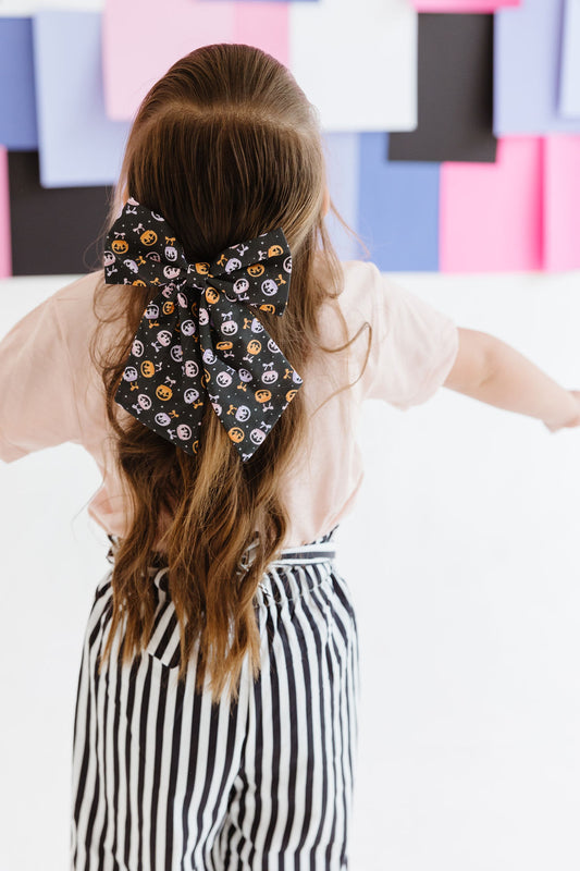 Black|Pumpkin Bow Bucket Sailor Bow