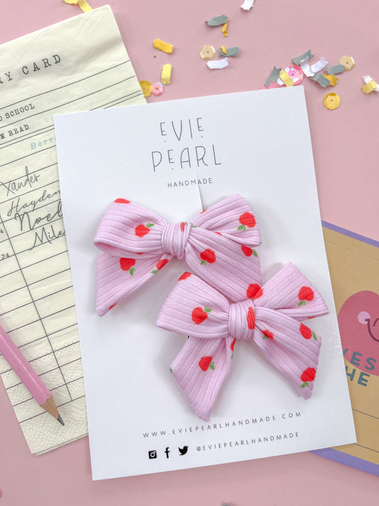 Pink Apple Small Pinwheel Pigtails