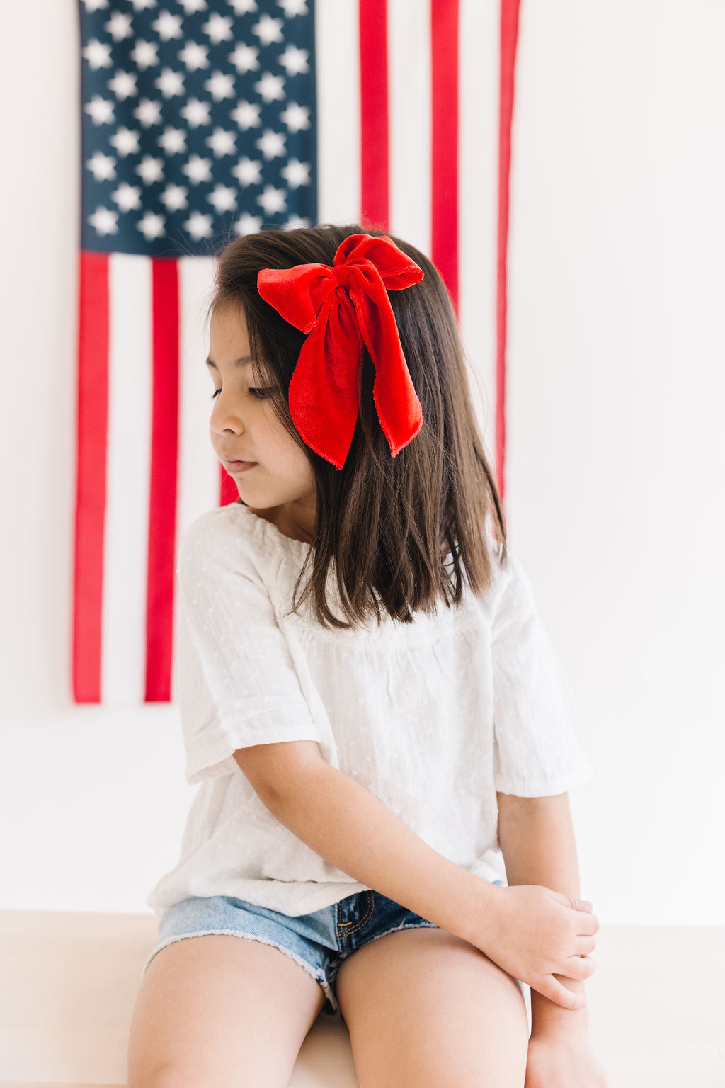 Red Velvet Glitter Oversized Bow