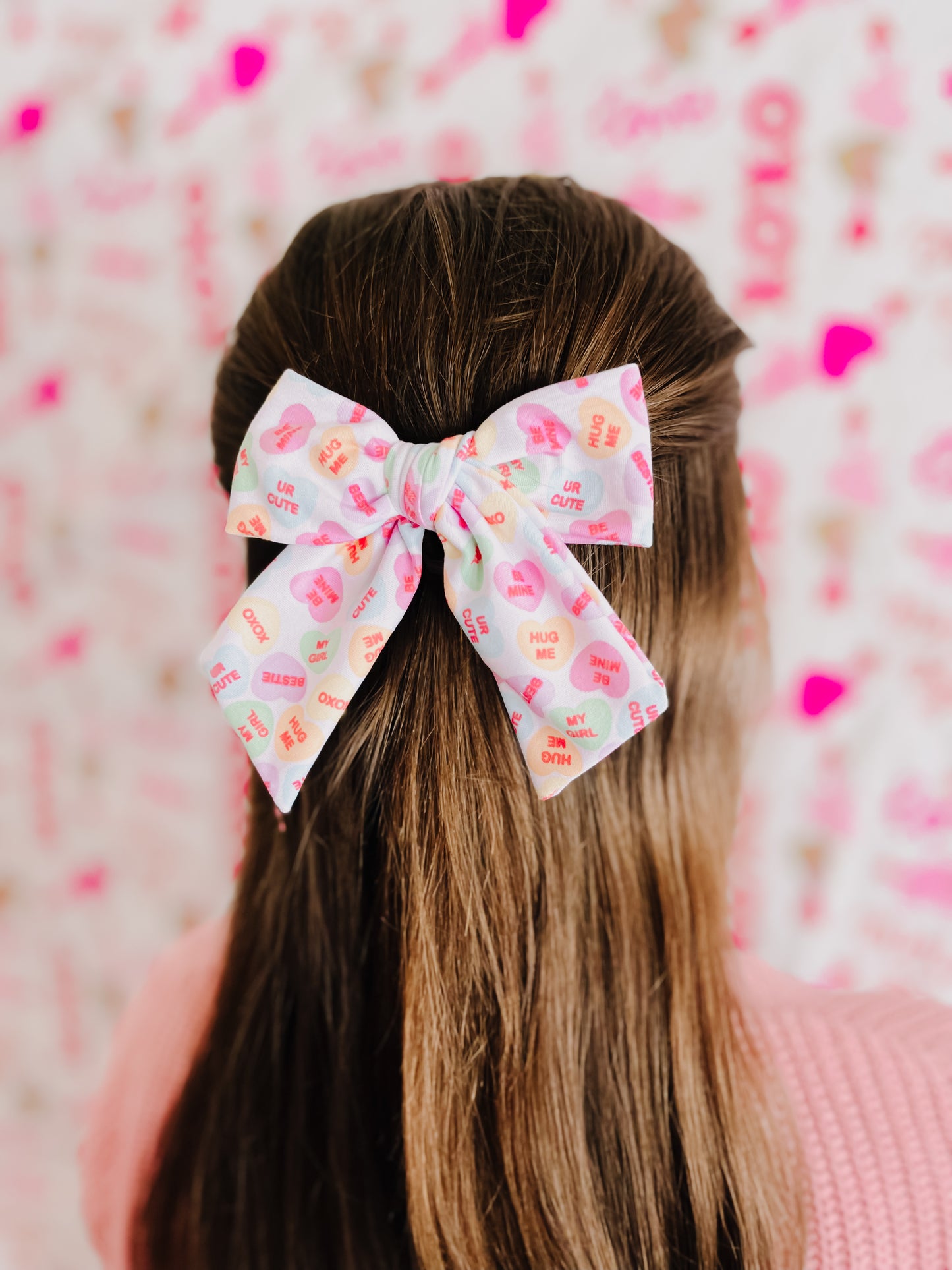 Large Conversation Heart Pinwheel Bow