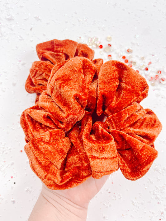 Pumpkin Spice Velvet Luxe Oversized Scrunchy