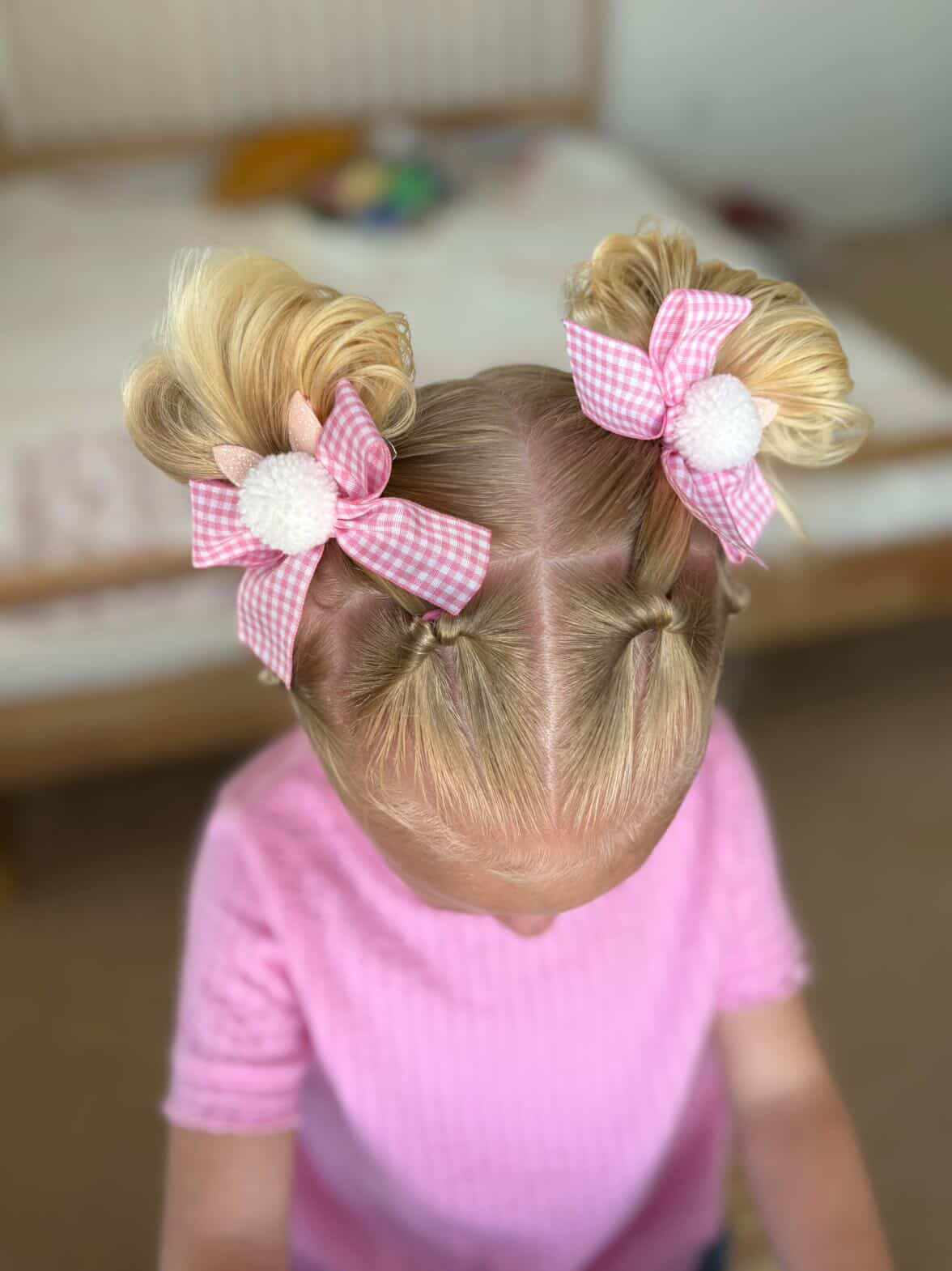 Bunny Gingham Pigtail Set