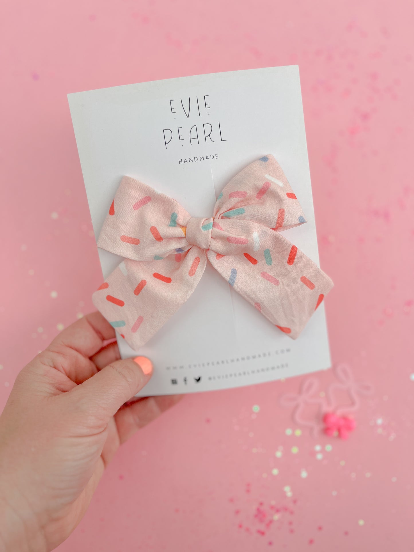 PREORDER: Pink Sprinkle Large Pinwheel Bow