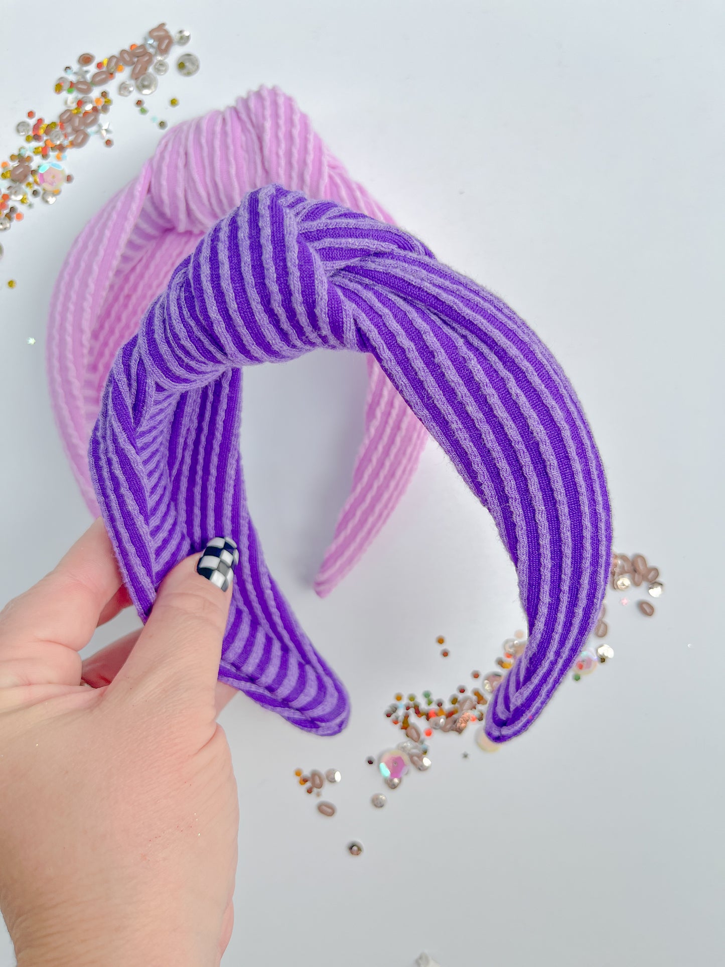 Purple Ribbed Knotted Headband for girls & women
