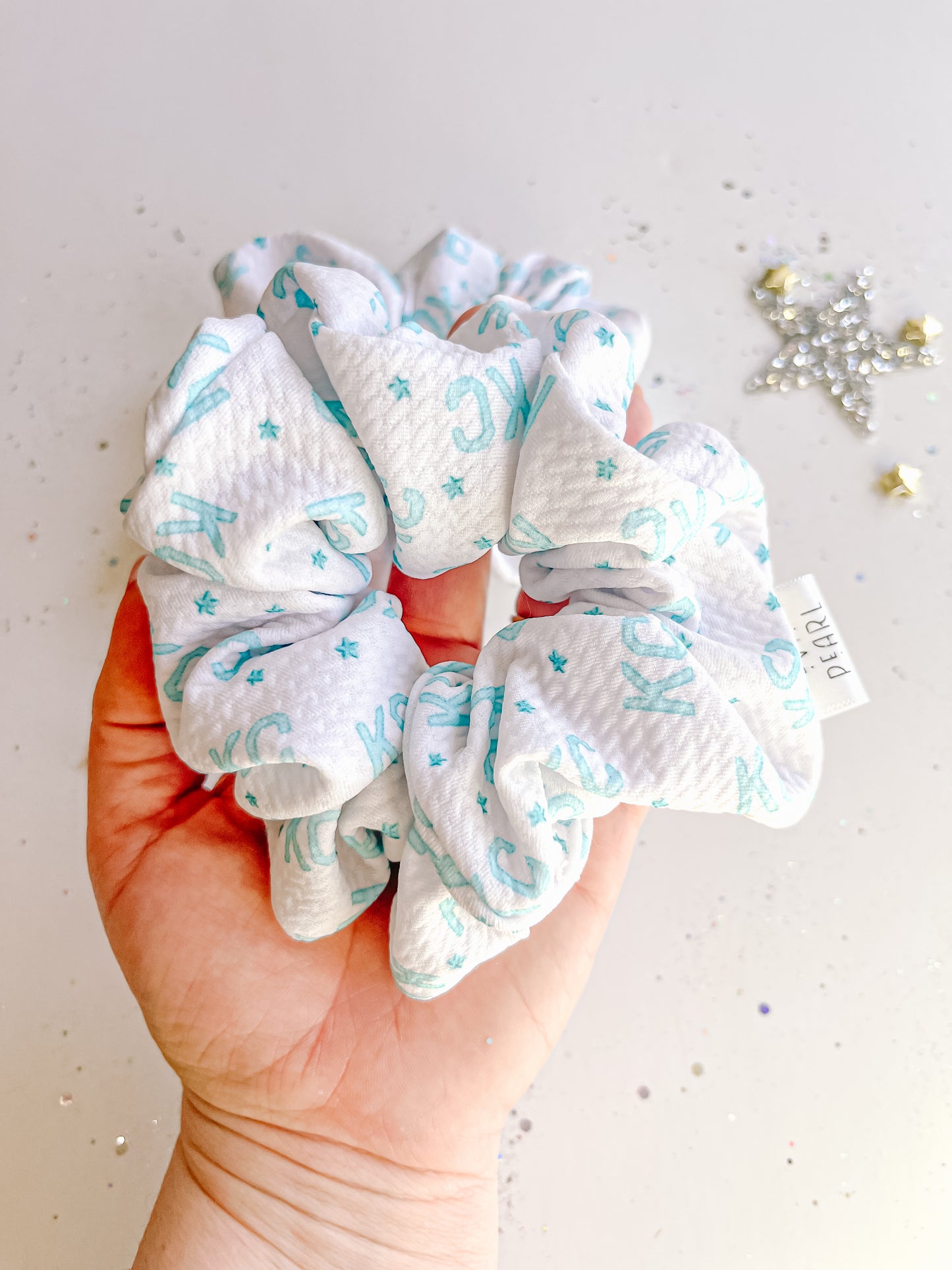 Teal KC Current Regular Scrunchy