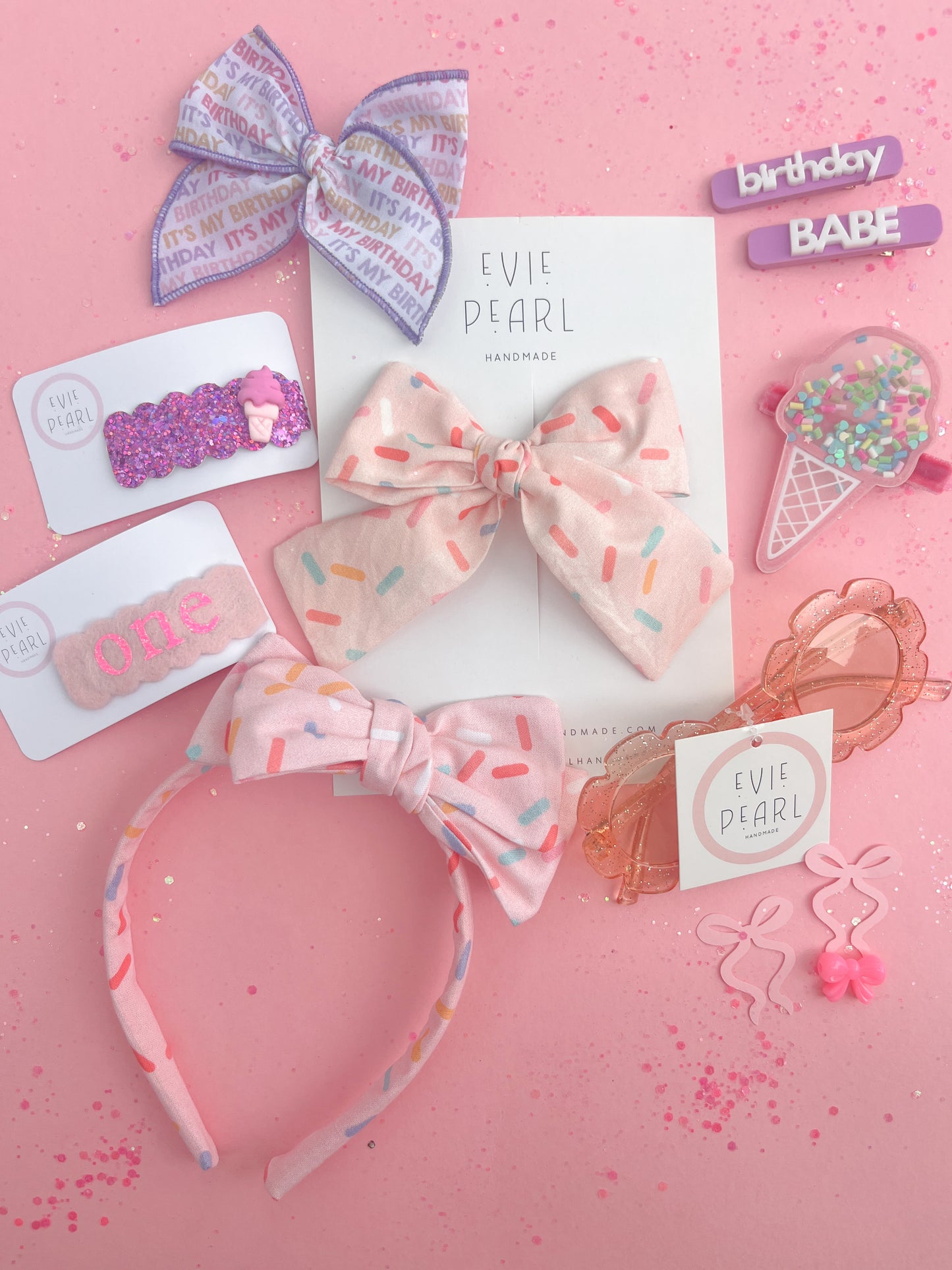 Pink Sprinkle Large Pinwheel Bow