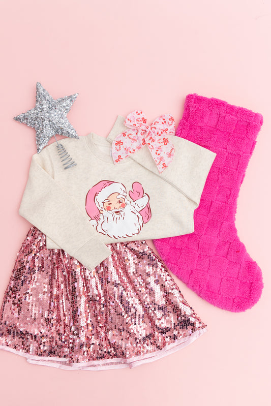 Pink Red Candy Cane Bow