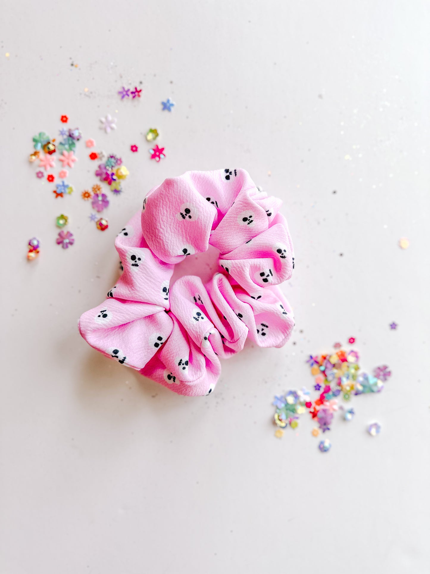 Pink Skellies Oversized Scrunchy