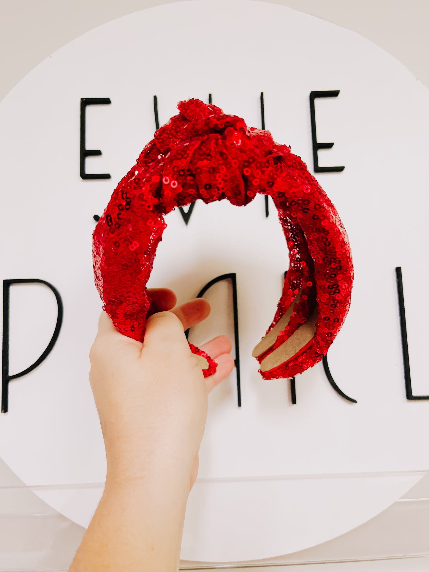 Red Sequins Knotted Headband for Girls & Women