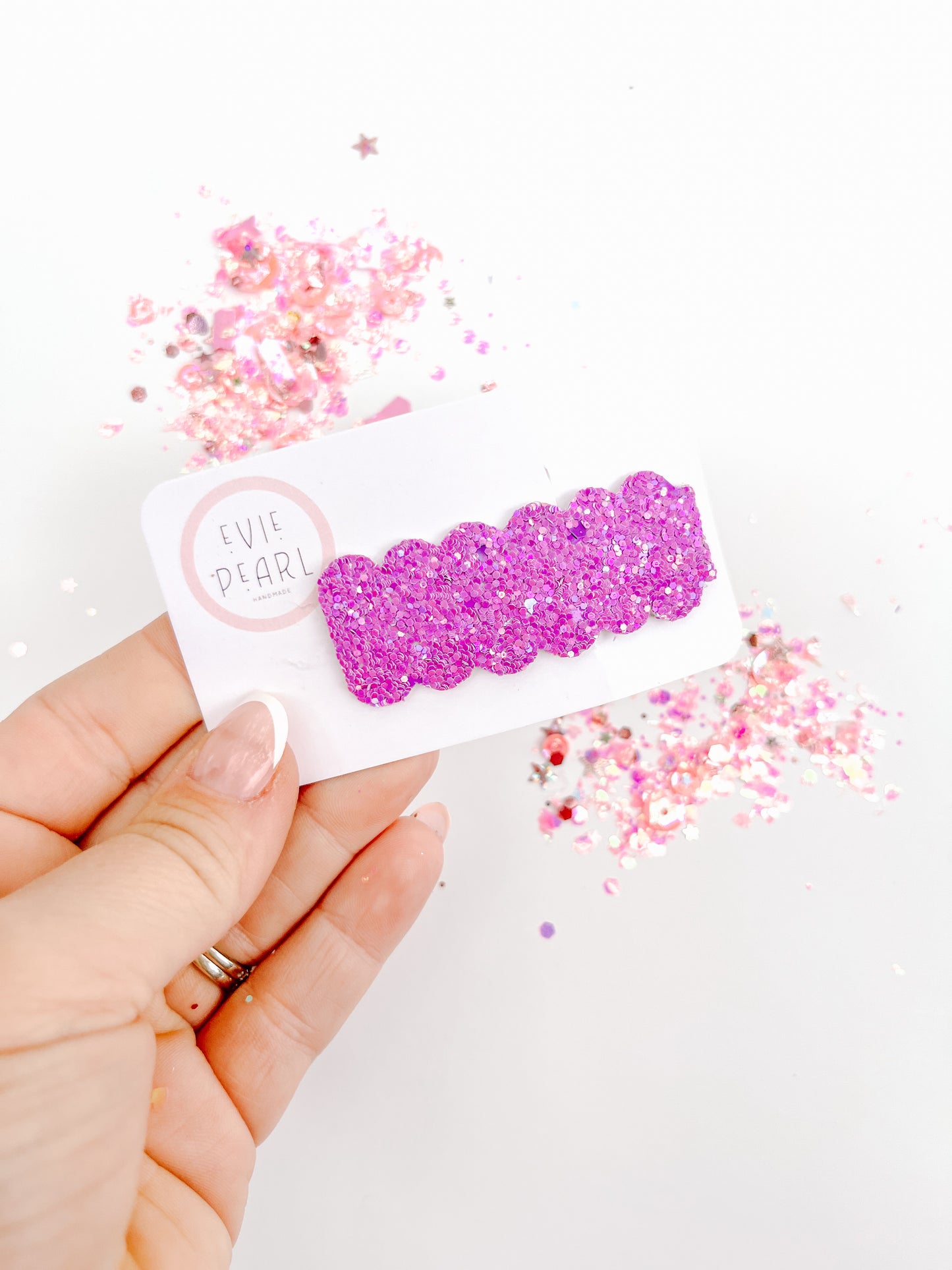 Purple Glitter Single Snap Clip