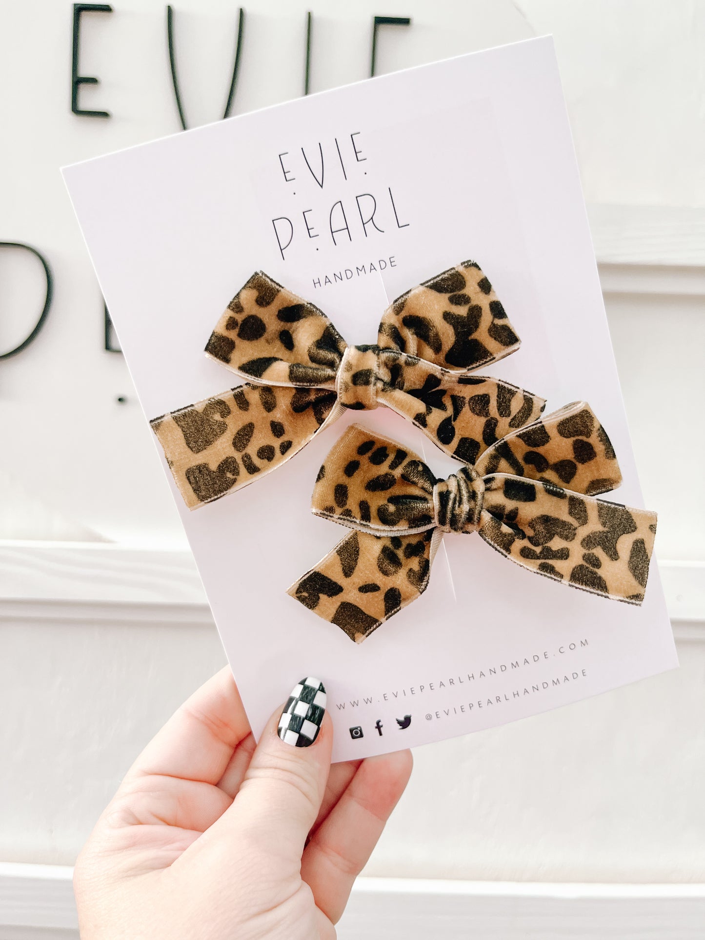 Leopard Velvet Pigtails