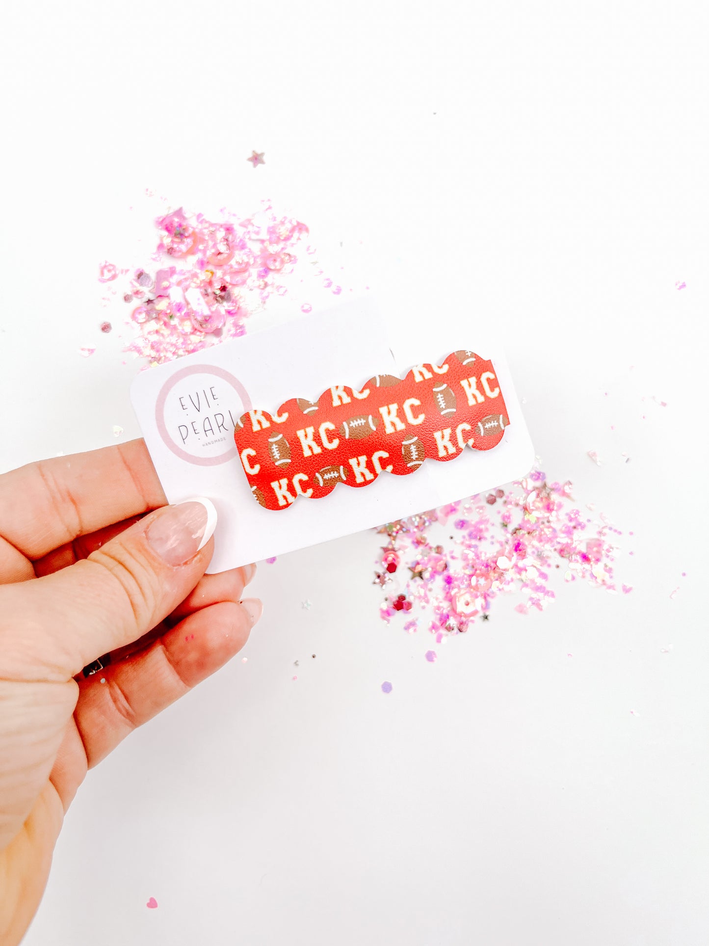 Red KC Football Single Snap Clip