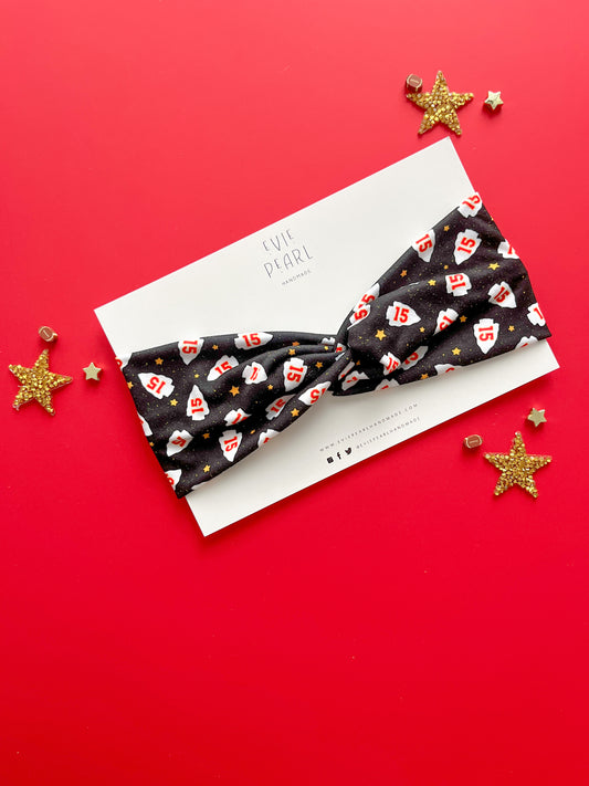 Black 15 Arrowhead Twisted Turban for girls & women