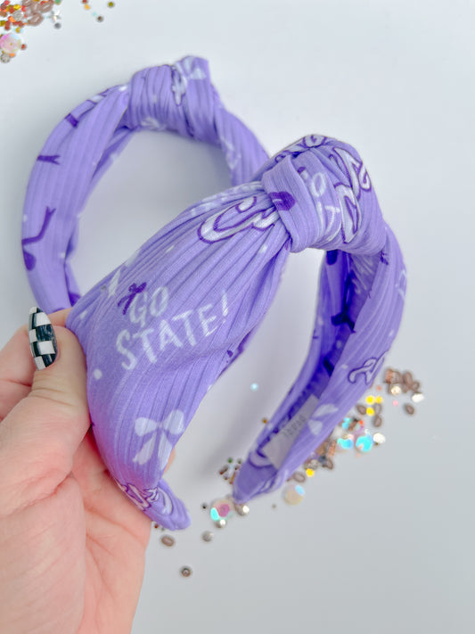 KSU Go State Purple Cats Knotted Headband for girls & women