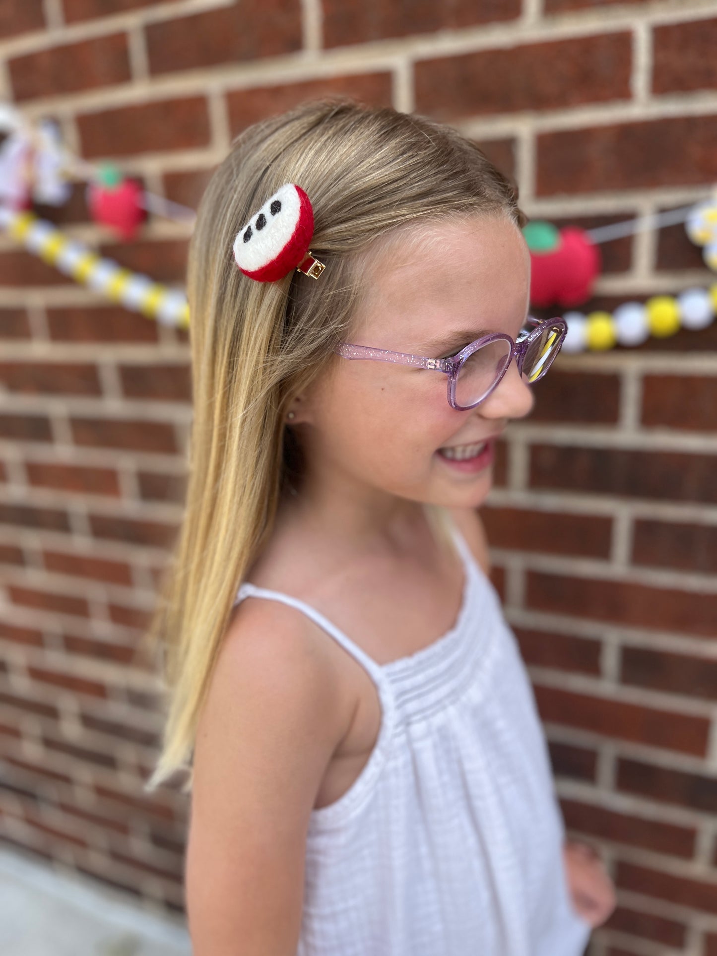 Felt Apple Hair Clip