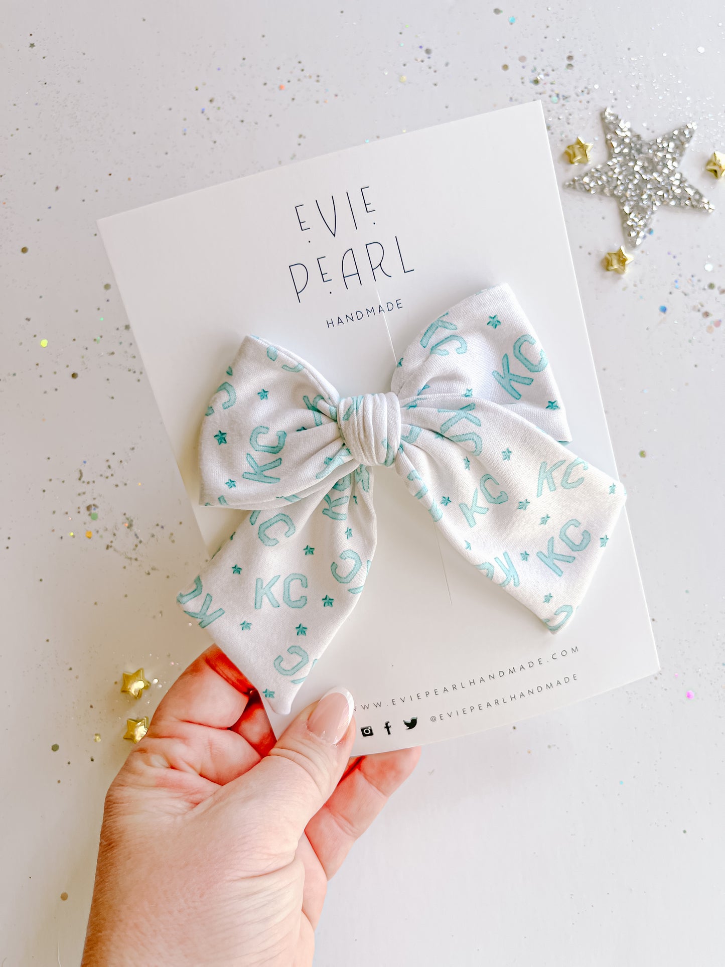 Large Teal KC Current Pinwheel Bow