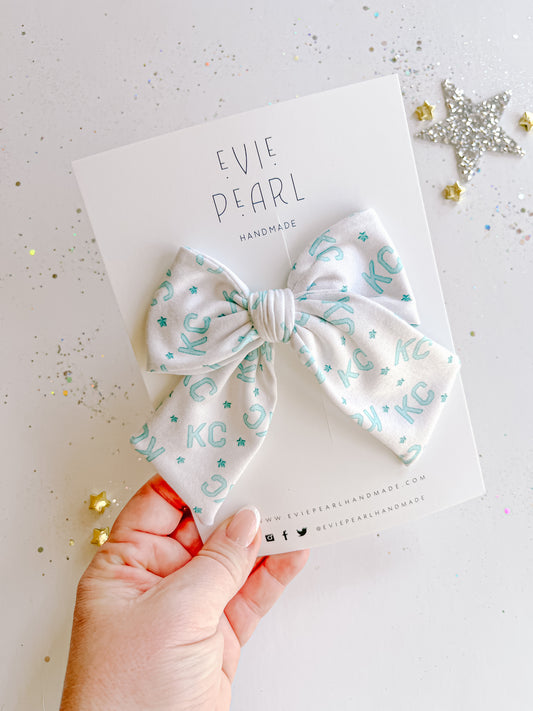 Large Teal KC Current Pinwheel Bow