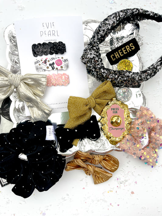 Silver Glitter Single Snap Clip