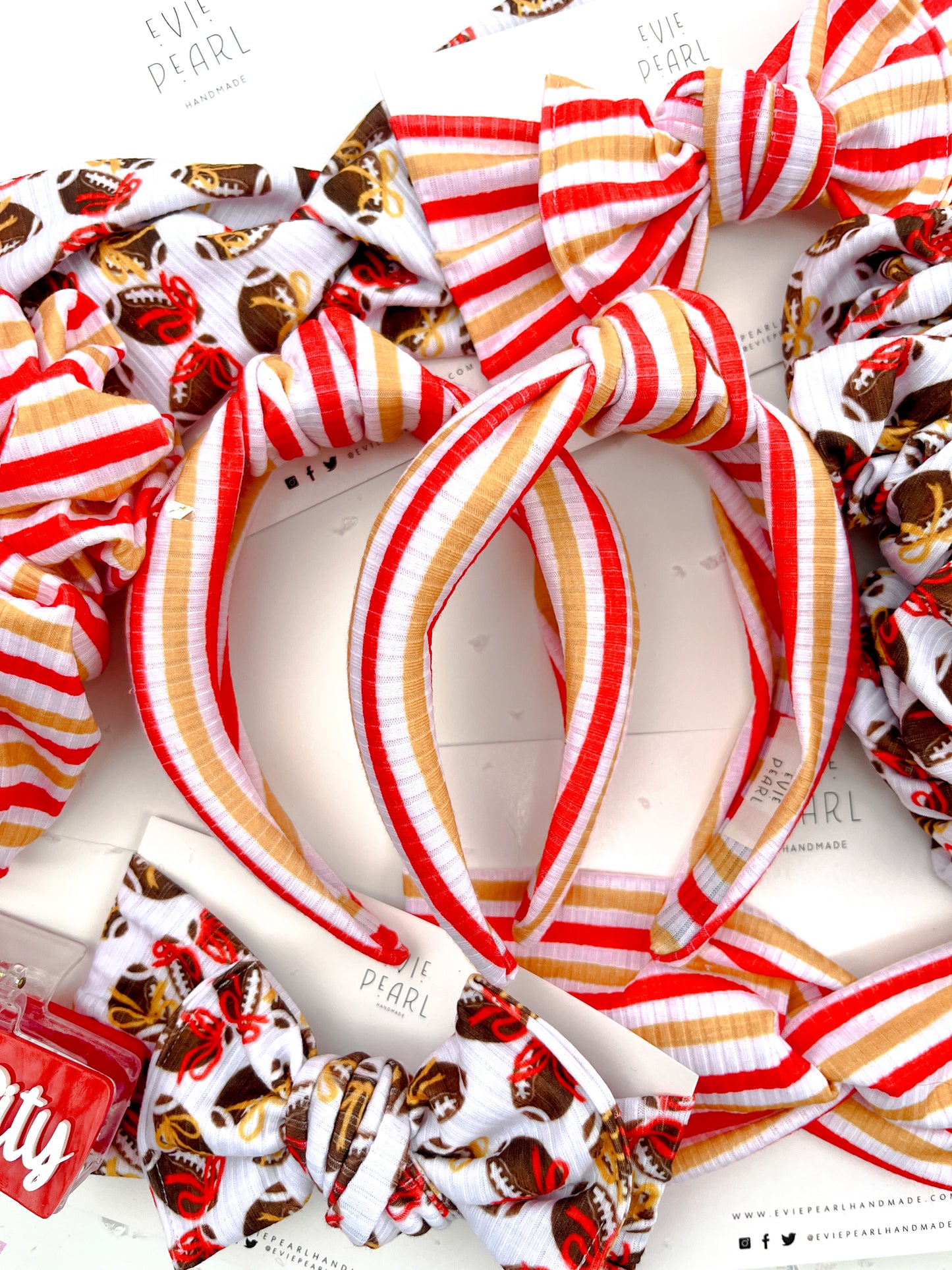 Red & Gold Stripes Knotted Headband