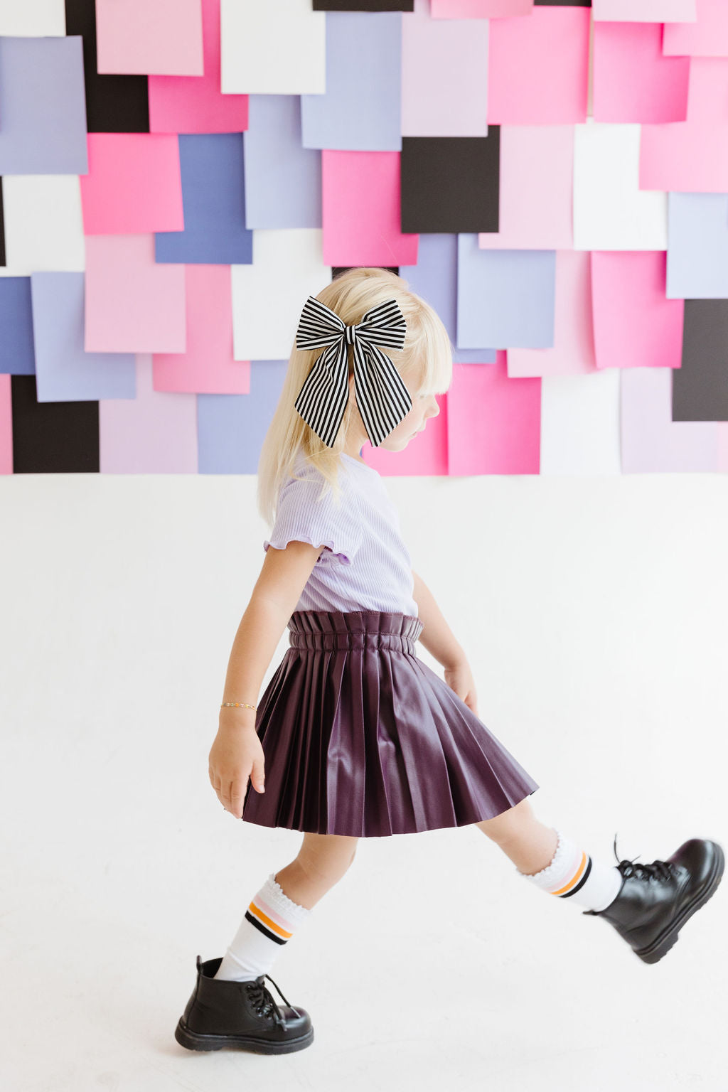 Beetlejuice|Black & White Striped Sailor Bow