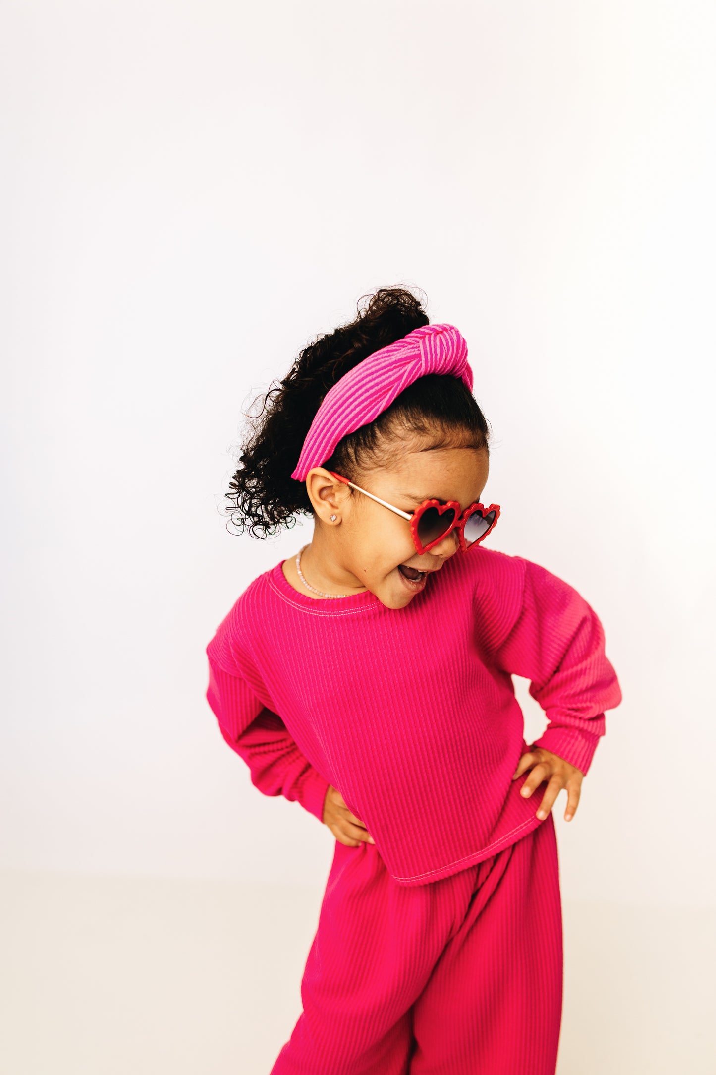 Hot Pink Ribbed Knotted Headband for Girls & Women
