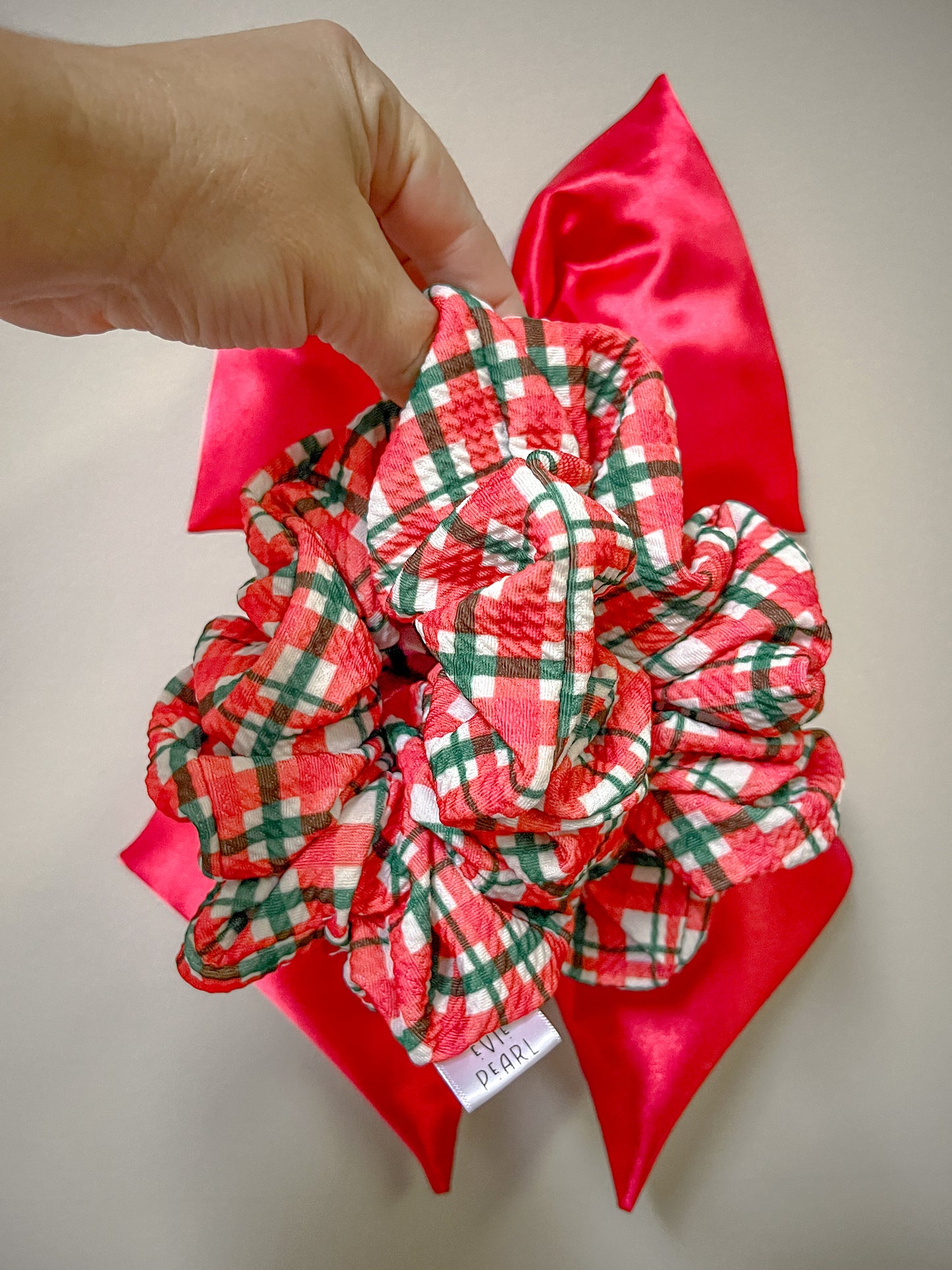 Red & Green Plaid Oversized Scrunchy