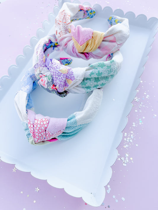 Heirloom Patchwork Quilted Knotted Headband