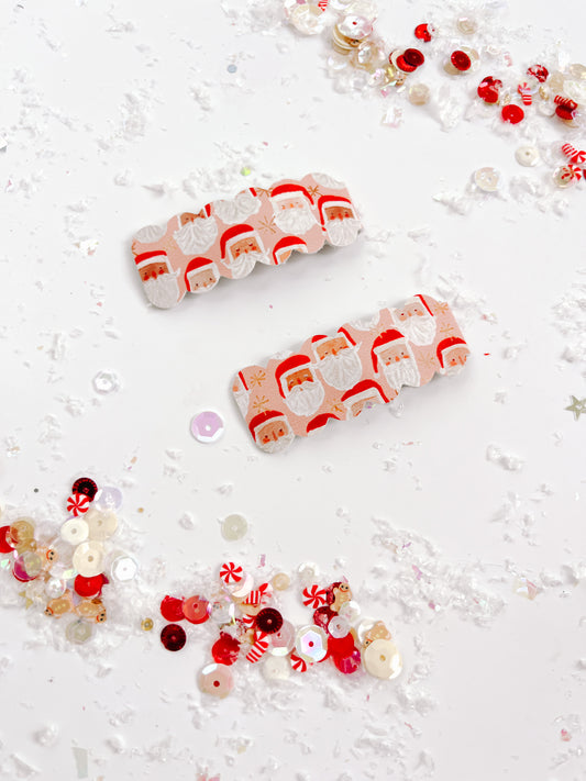 Pink Santa Single Snap Clip