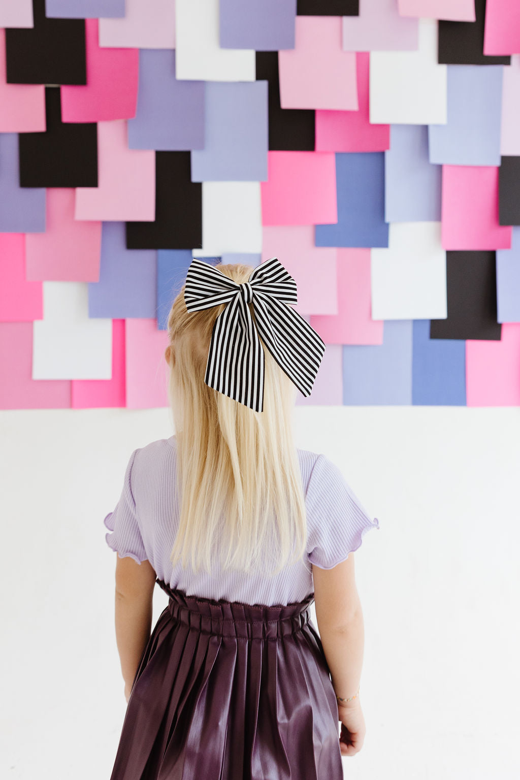 Beetlejuice|Black & White Striped Sailor Bow
