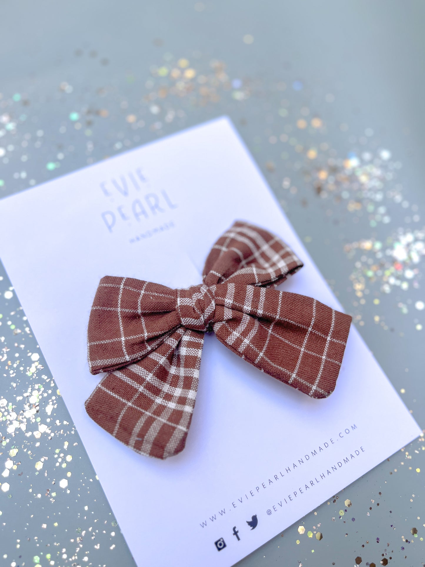 Brown Plaid Large Bow