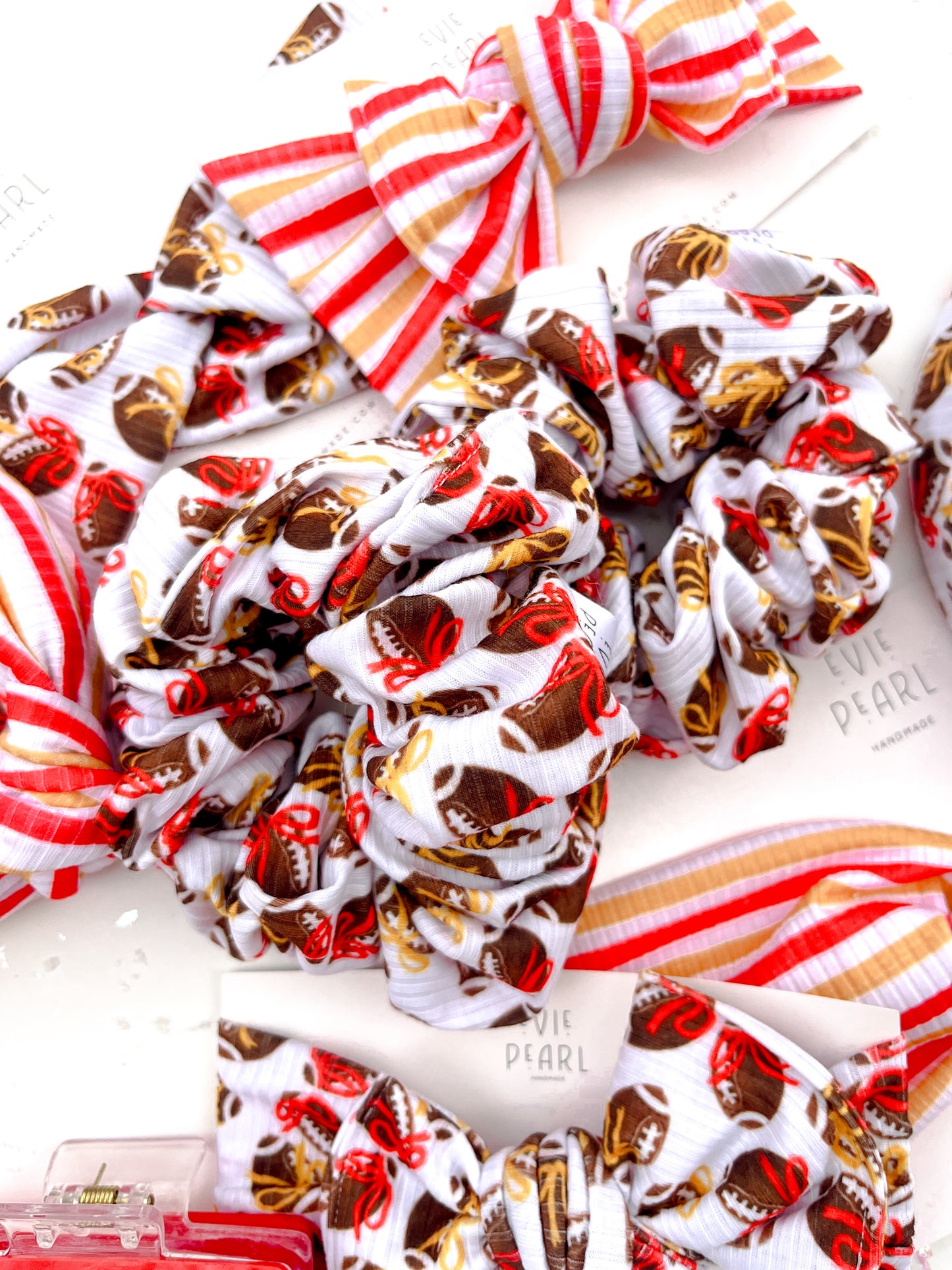 Football Bows Oversized Scrunchy