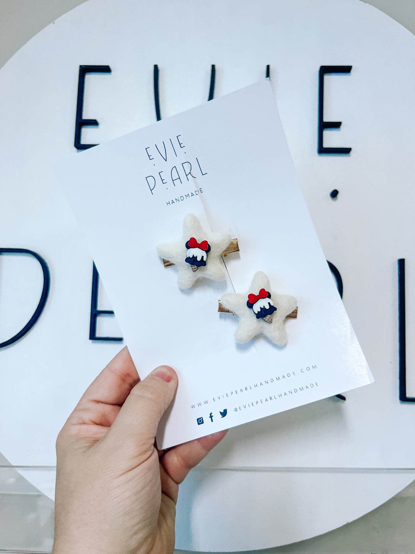 Mickey ice cream charm star pigtails