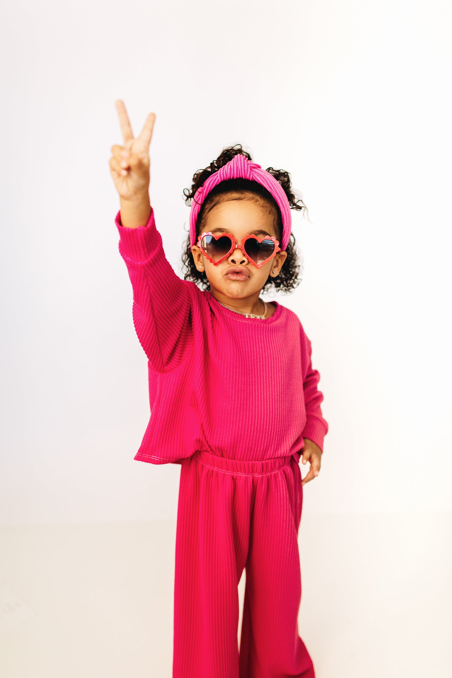 Hot Pink Ribbed Knotted Headband for Girls & Women