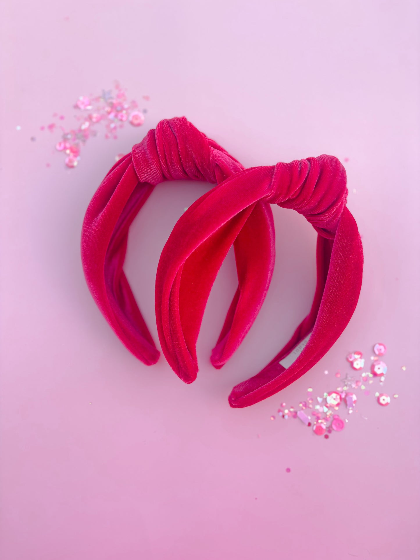 Rosie Pink Velvet Knotted Headbands For Girls & Women