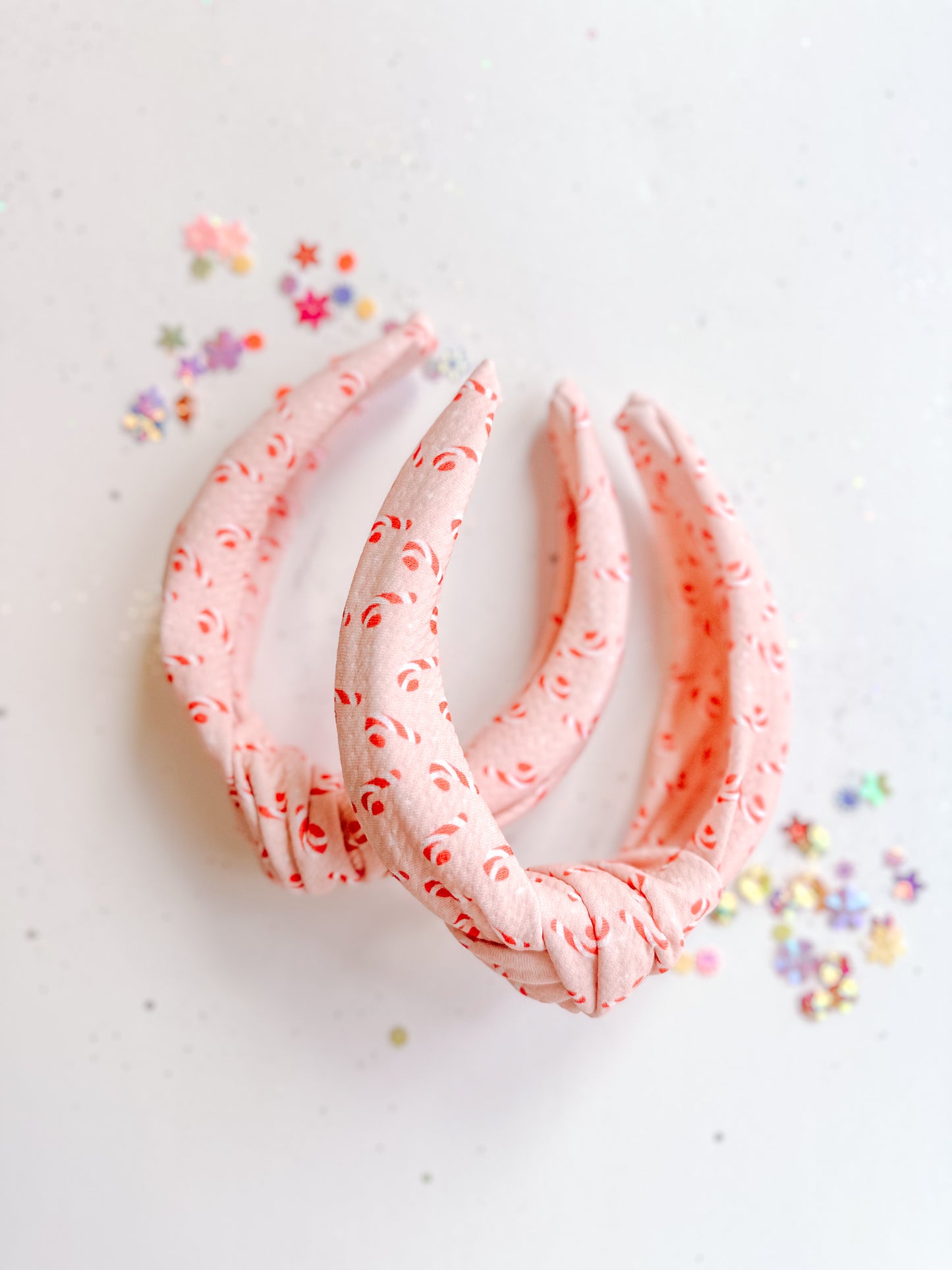 Pink Candy Cane Knotted Headband