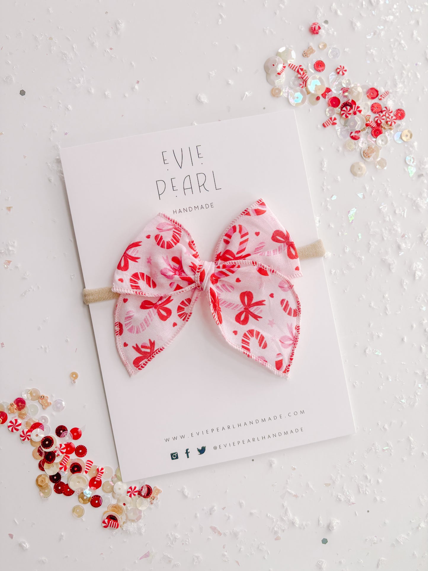 Pink Red Candy Cane Bow