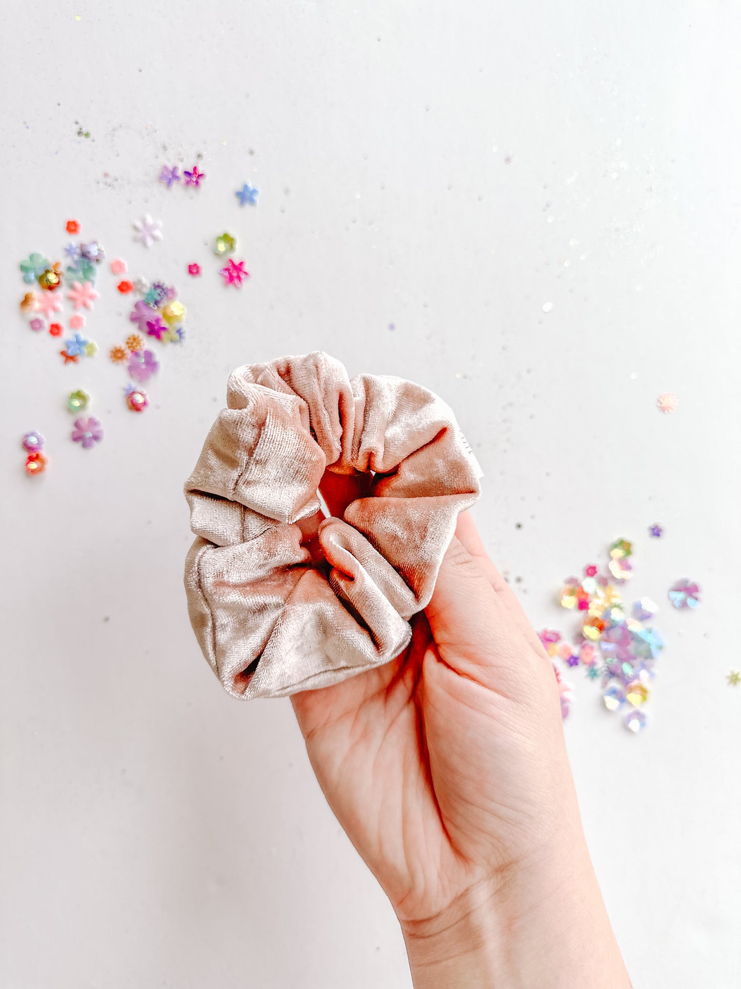 Light Pink Velvet Girl’s Scrunchy