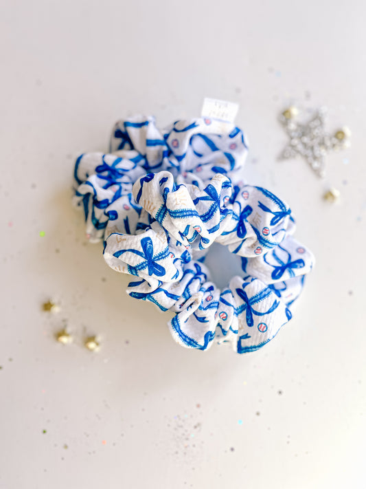 Blue Bow KC Regular Scrunchy