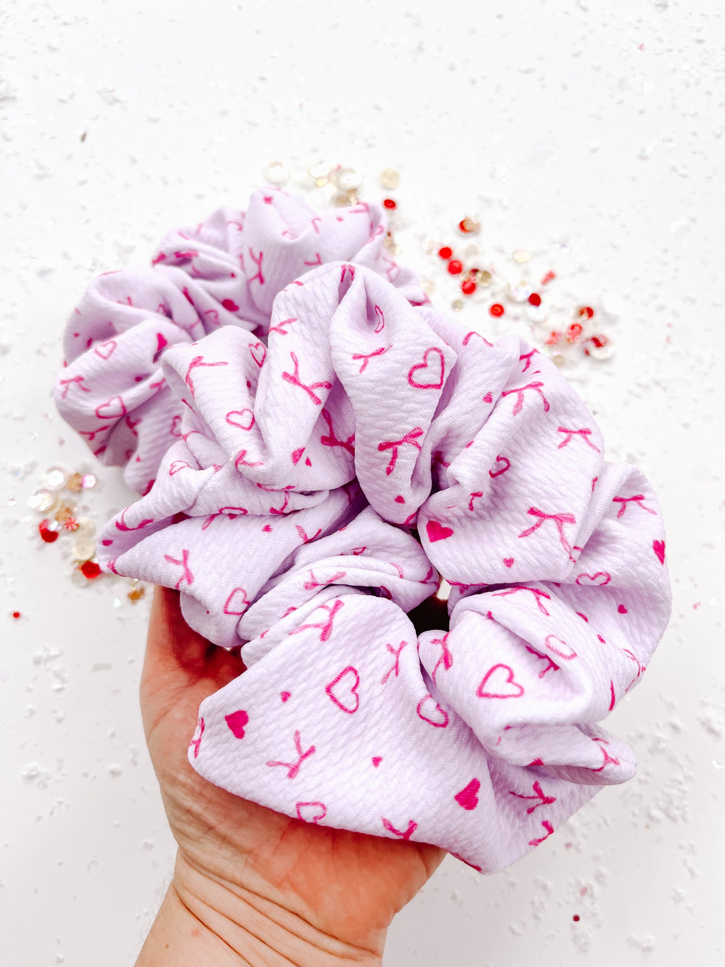 Pink Bows Oversized Scrunchy