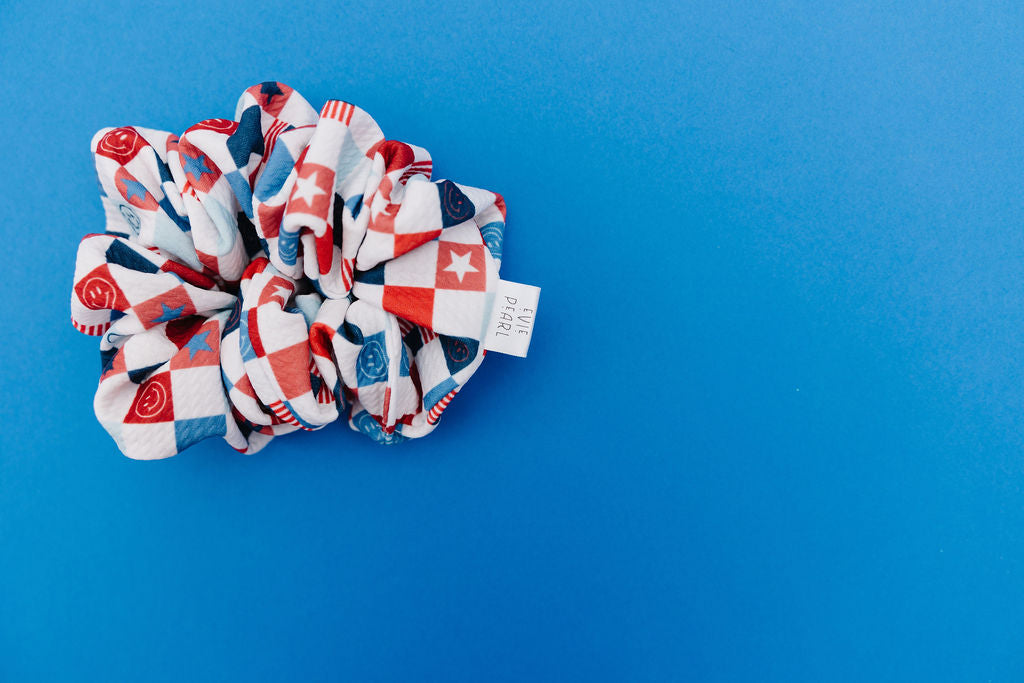 USA Checkered Regular Scrunchy