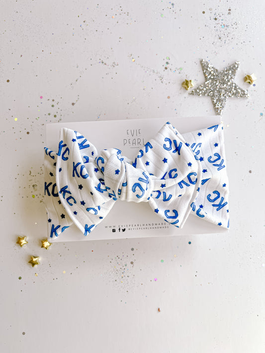 Navy KC Sporting Baby Bow Turban