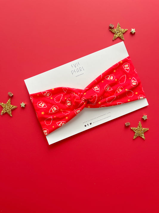 Red 87 arrowhead Twisted Turban for girls & women