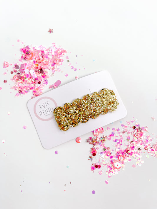 Gold Glitter Single Snap Clip