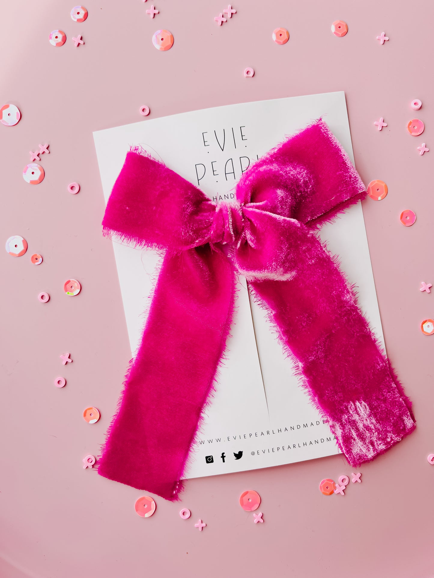 Oversized Hot Pink Silk Raw Edged Bow