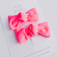 Hot Pink Velvet Knot Bow Pigtails