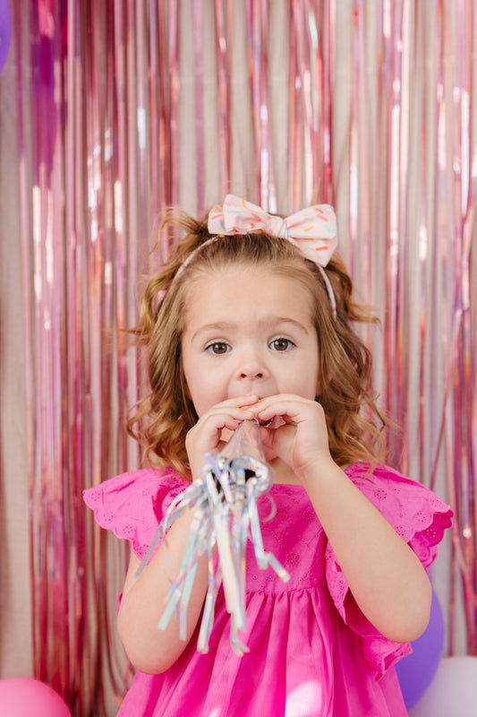 Pink Sprinkle Bow Headband