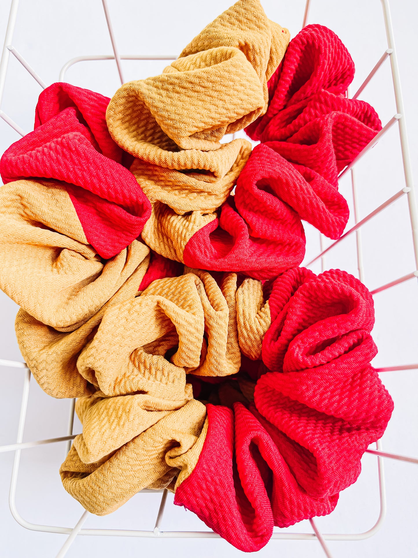Gold & Red Colorblock Oversized Scrunchy
