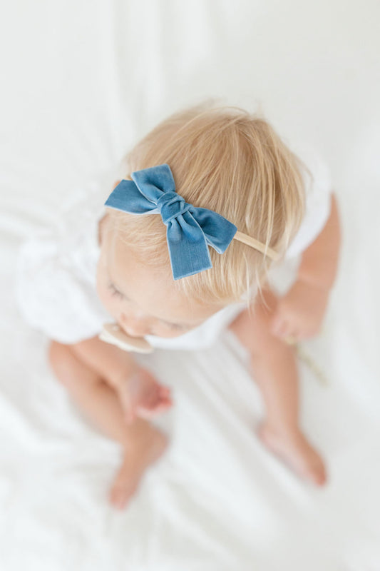 Classic Mini Velvet-Dusty Blue